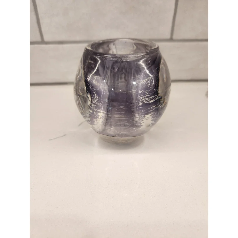 Skull Votive Candle Holder Heavy Glass Smoky Clear Colored Collectible Halloween